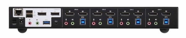 aten cs1944dp-at-g kvm-переключатель, dp+usb+audio, 1> 4 компьютера/блока/порта/port usb с 8 вых.dispalyport, со шнурами 4xusb 3.0 1.8м/8xdisplayport 1.2 1.5м.