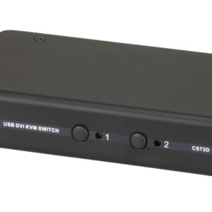 ATEN CS72D-AT KVM-переключатель, электрон, DVI-D+KBD+MOUSE+AUDIO, 1> 2 блока/порта/port USB, спец.шнуром USB 1.2м