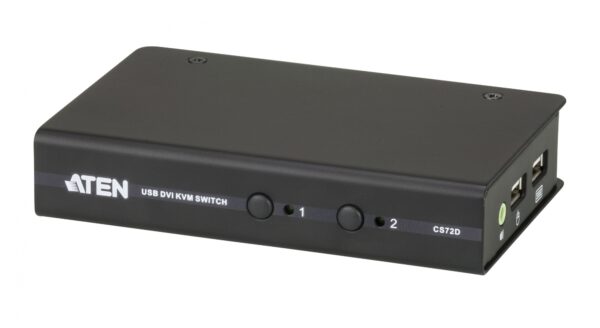 aten cs72d-at kvm-переключатель, электрон, dvi-d+kbd+mouse+audio, 1> 2 блока/порта/port usb, спец.шнуром usb 1.2м