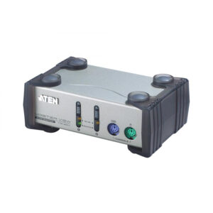 ATEN CS82AC-A7 Переключатель, электрон., KVM, 1 user PS2+VGA => 2 cpu PS2+VGA, со шнурами PS2 2х1.2м., 1920x1440, настол., исп.стандарт.шнуры, без OSD, некаскад.