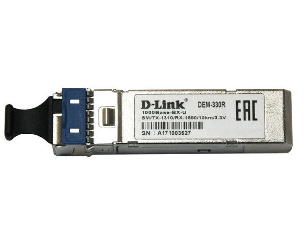 d-link 330r/3km/a1a sfp-трансивер 1000base-bx-u single-mode 3km wdm, support 3.3v power, sc connector