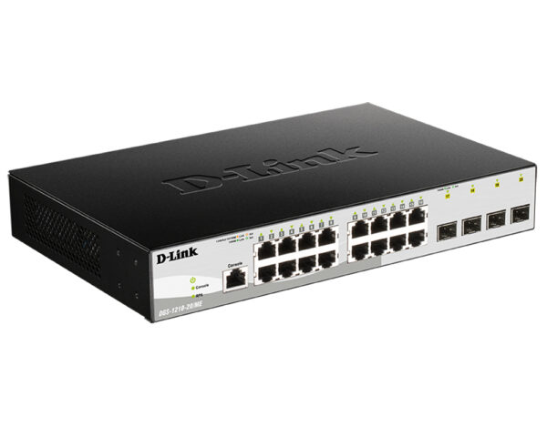 d-link dgs-1210-20/me/a1a управляемый коммутатор 2 уровня с 16 портами 10/100/1000base-t и 4 портами 1000base-x sfp