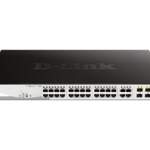 D-Link DGS-1210-28MP/FL1A PROJ Настраиваемый коммутатор WebSmart с 24 портами 10/100/1000Base-T и 4 комбо-портами 100/1000Base-T/SFP(24 порта с поддержкой PoE 802.3af/802.3at (30 Вт),PoE-бюджет 370 Вт