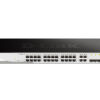 d-link dgs-1210-28/me/dc/a2a управляемый коммутатор 2 уровня с 24 портами 10/100/1000base-t и 4 портами 1000base-x sfp, питание dc 36-72 в