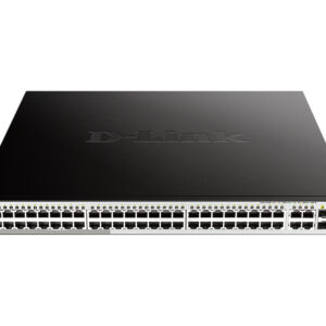 D-Link DGS-1210-52MP/FL1A Управляемый L2 коммутатор с 48 портами 10/100/1000Base-T и 4 комбо-портами 100/1000Base-T/SFP (48 портов PoE 802.3af/at, PoE-бюджет 370 Вт)