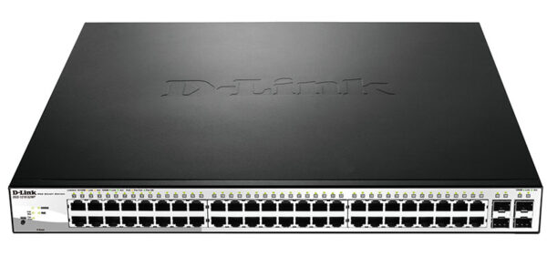 d-link dgs-1210-52mp/fl1a управляемый l2 коммутатор с 48 портами 10/100/1000base-t и 4 комбо-портами 100/1000base-t/sfp (48 портов poe 802.3af/at, poe-бюджет 370 вт)