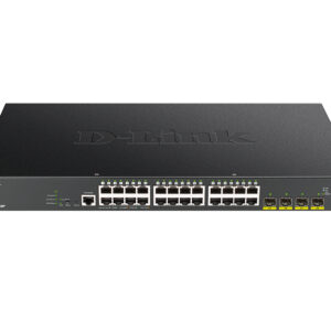 D-Link DGS-1250-28XMP/A1A Настраиваемый коммутатор 2 уровня с 24 портами 10/100/1000Base-T и 4 портами 10GBase-X SFP+ (24 порта с поддержкой PoE 802.3af/802.3at (30 Вт), PoE-бюджет 370 Вт)