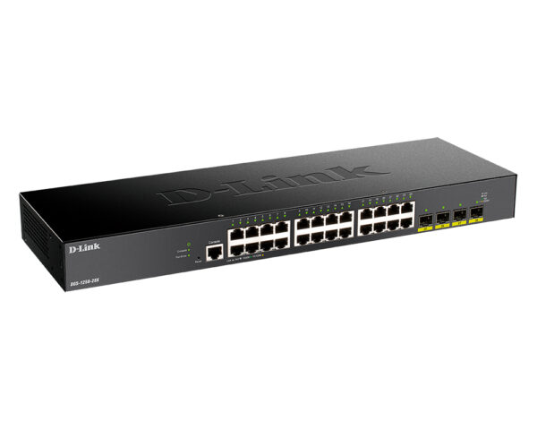 d-link dgs-1250-28x/a1a настраиваемый коммутатор 2 уровня c 24 портами 10/100/1000base-t и 4 портами 10gbase-x sfp+