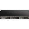 d-link dgs-1250-52xmp/a1a настраиваемый коммутатор 2 уровня с 48 портами 10/100/1000base-t и 4 портами 10gbase-x sfp+ (48 портов с поддержкой poe 802.3af/802.3at (30 вт), poe-бюджет 370 вт)