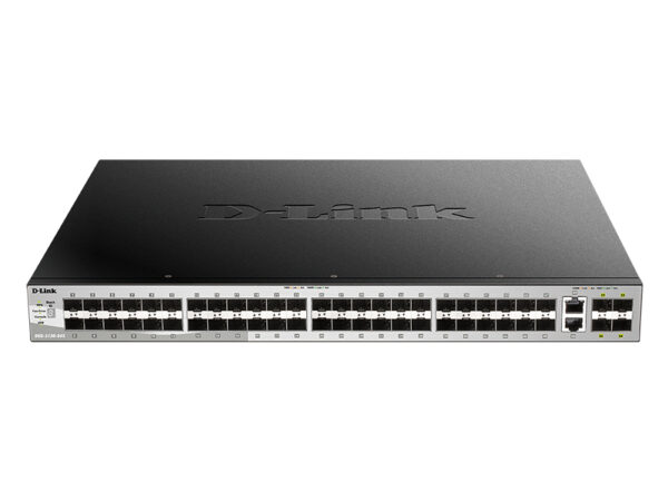 d-link dgs-3130-54s/a1a proj управляемый стекируемый коммутатор 3 уровня с 48 портами 1000base-x sfp, 2 портами 10gbase-t и 4 портами 10gbase-x sfp+