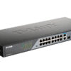 d-link dss-100e-18p/a1a неуправляемый коммутатор с 16 портами 10/100base-tx, 1 портом 10/100/1000base-t и 1 комбо-портом 100/1000base-t/sfp (16 портов poe 802.3af/at, poe-бюджет 230 вт )