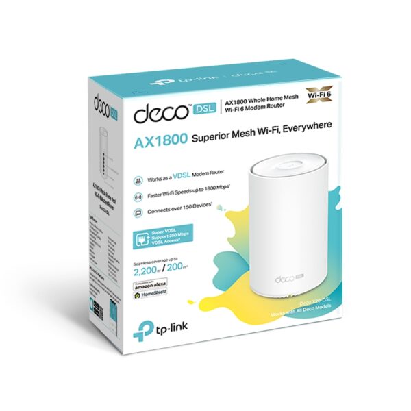 tp-link deco x20-dsl ax1800 домашняя mesh wi-fi система с vdsl