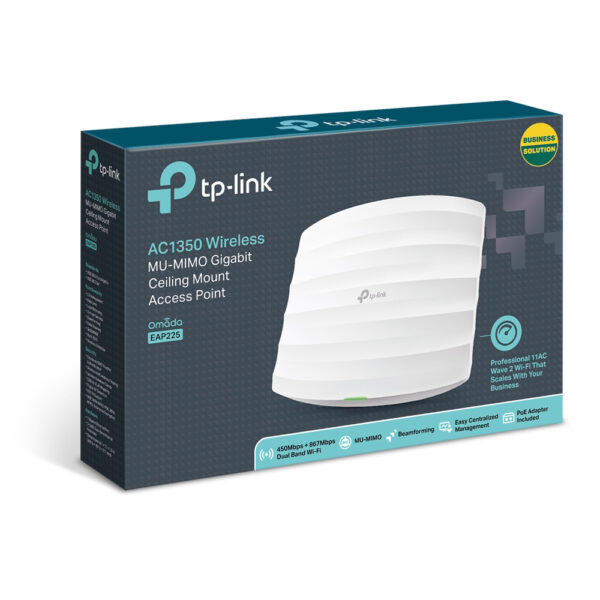 tp-link eap225 ac1200 гигабитная двухдиапазонная потолочная точка доступа wi-fi smb