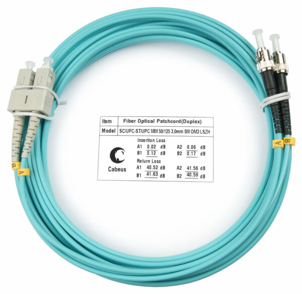 оптический патч-корд cabeus fop-50-sc-st-5m