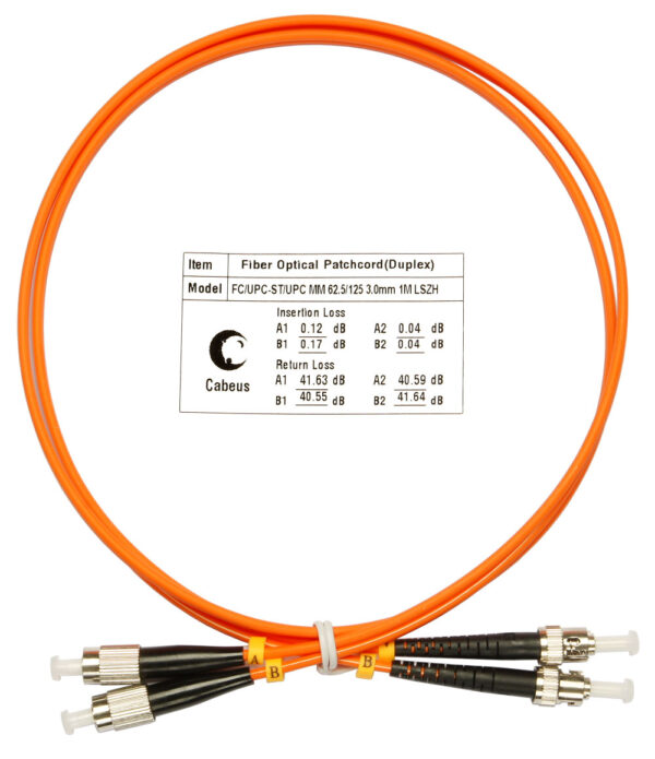 оптический патч-корд cabeus fop-62-fc-st-1m