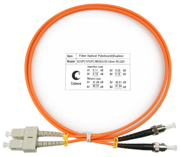 оптический патч-корд cabeus fop-62-sc-st-1m