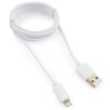 кабель usb гарнизон gcc-usb2-ap2-6 am/lightning, для iphone5/6/7/8/x, ipod, ipad, 1.8м, черный, пакет