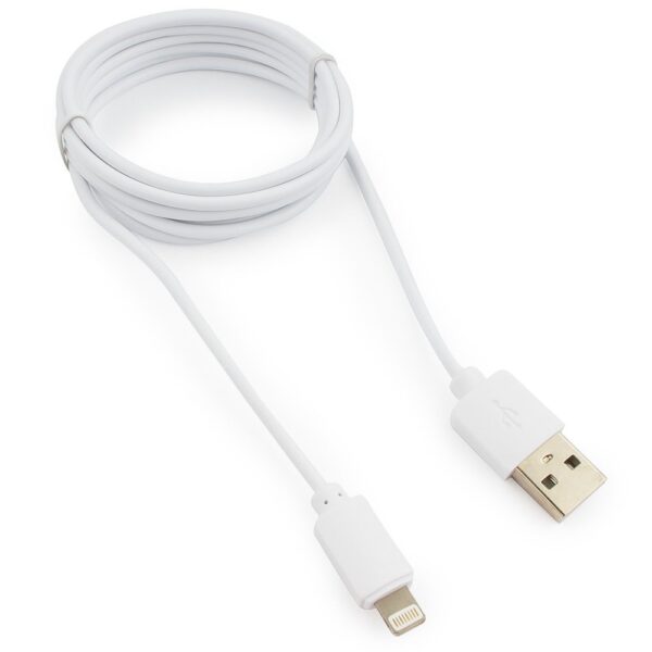 кабель usb гарнизон gcc-usb2-ap2-6-w am/lightning, для iphone5/6/7/8/x, ipod, ipad, 1.8м, белый, пакет