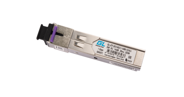 gigalink gl-ot-sg14sc1-1490-1310-i модуль промышленный sfp, wdm, 1гбит/c, одно волокно sm, sc, tx:1490/rx:1310 нм,ddm, 14 дб (до 20 км) -40c