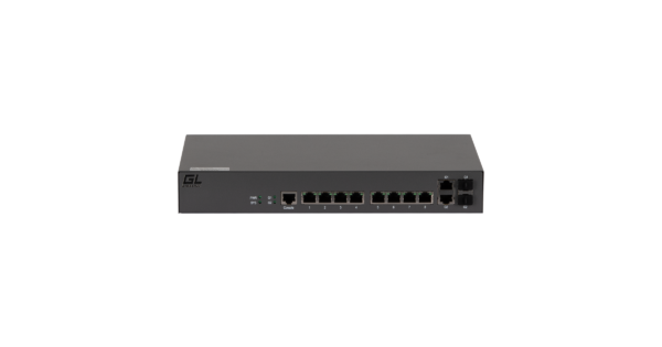 gigalink gl-sw-f201-10 управляемый коммутатор l2, 8 base-t 10/100mb/s портов, 2 sfp 1000mb/s, 1 console, 220v