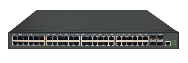 gigalink gl-sw-g204-52p управляемый l2 poe коммутатор 48 base-t 1000mb/s портов (802.3af/at), 4 base-x sfp+ 10 gb/s. 1u 19'', 220v, бюджет poe 370 ватт