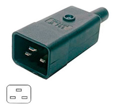 Разъем IEC 60320 C20 220В 16A на кабель Hyperline CON-IEC320C20