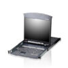 aten kl1508an-axa-rg переключатель, электрон., kvm, 1 user ps2/usb/vga консоль lcd 19" => 8 cpu (ps2/usb/sun+vga)/rs232, без модулей, 1600x1200 60hz (40м), 1u 19", исп.спец.модули и utp, osd, каскад 256