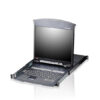 aten kl1516am-axa-rg переключатель, электрон., kvm, 1 user ps2/usb/vga консоль lcd 17" =>16 cpu (ps2/usb/sun+vga)/rs232, без модулей, 1600x1200 60hz (40м), 1u 19", исп.спец.модули и utp, osd, каскад 512