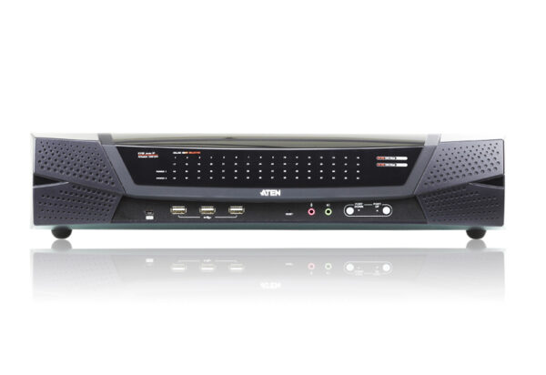 aten kn8164v-ax-g kvm-переключатель 19", kvm, 9>64 порта/port ps/2,usb,sun,rs232, без доп. модулей