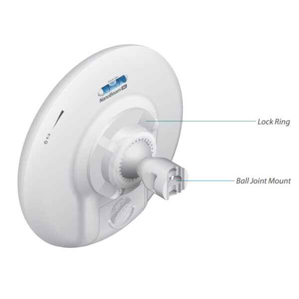 ubiquiti nbe-m5-16 точка доступа wi-fi, airmax, рабочая частота 5150 – 5875 мгц, выходная мощность 26 дбм