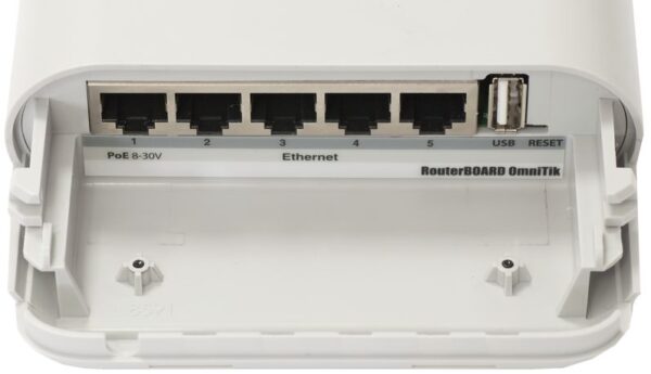 mikrotik rb922uags-5hpact-nm точка доступа (720mhz cpu, 128mb ram, 1xgigabit lan, 1xsfp cage, 1xusb, 1xminipci-e, built-in 5ghz 802.11ac 3x3 tripple chain wireless w three rp-sma connectors, routeros l4,