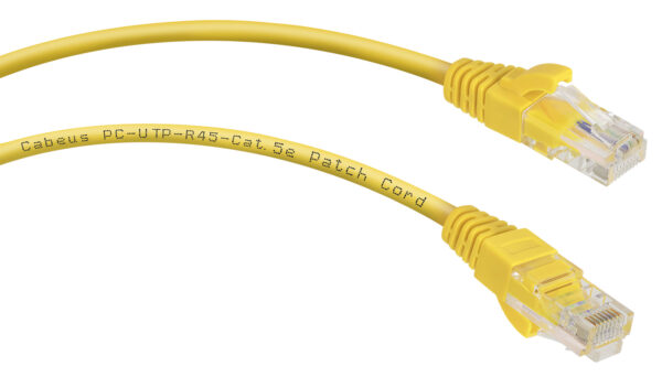 патч-корд cabeus pc-utp-rj45-cat.5e-0.15m-yl кат.5е 0.15 м желтый