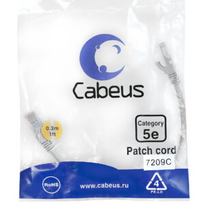 Патч-корд Cabeus PC-UTP-RJ45-Cat.5e-0.3m Кат.5е 0.3 м серый