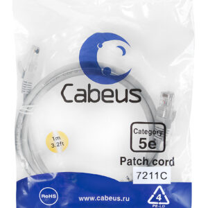 Патч-корд Cabeus PC-UTP-RJ45-Cat.5e-1m Кат.5е 1 м серый