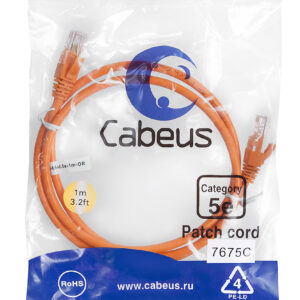 Патч-корд Cabeus PC-UTP-RJ45-Cat.5e-1m-OR Кат.5е 1 м оранжевый