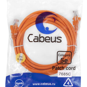 Патч-корд Cabeus PC-UTP-RJ45-Cat.5e-3m-OR Кат.5е 3 м оранжевый