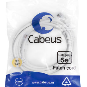Патч-корд Cabeus PC-UTP-RJ45-Cat.5e-3m-WH Кат.5е 3 м белый