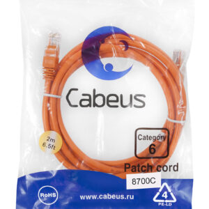Патч-корд Cabeus PC-UTP-RJ45-Cat.6-2m-OR Кат.6 2 м оранжевый