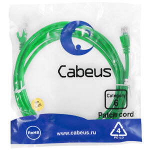 Патч-корд Cabeus PC-UTP-RJ45-Cat.6-3m-GN Кат.6 3 м зеленый