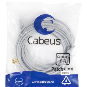 Патч-корд Cabeus PC-UTP-RJ45-Cat.6a-10m-LSZH Кат.6а 10 м серый