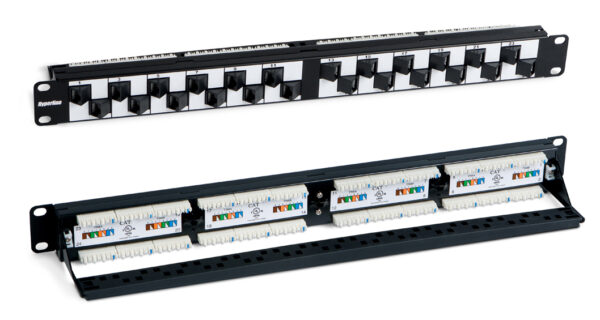 патч-панель hyperline 19" pp2a-19-24s-8p8c-c5e-110 1u 24 порта