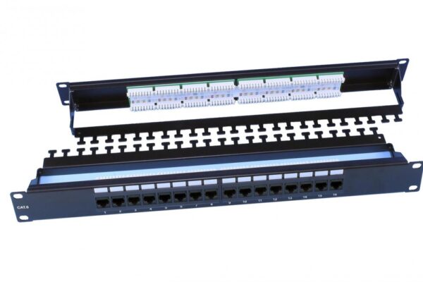 патч-панель hyperline 19" pp3-19-16-8p8c-c6-110d 1u 16 портов