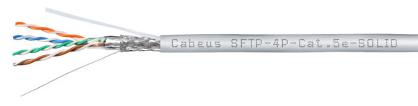 витая пара экранированная кат.5e cabeus sftp-4p-cat.5e-solid-gy 4 пары серая