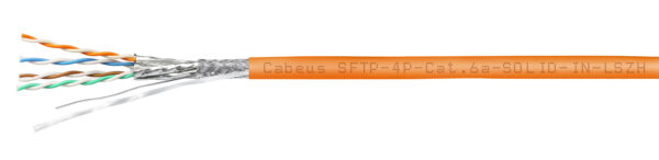 витая пара экранированная кат.6а cabeus sftp-4p-cat.6a-solid-in-lszh 4 пары оранжевая