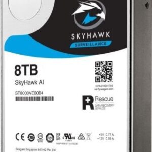 Seagate SkyHawk ST8000VE0004 Жесткий диск 8TB SATA 6 Гбит/с, 7200 rpm, 256 mb buffer 3.5", для видеонаблюдения c искусственным интеллектом