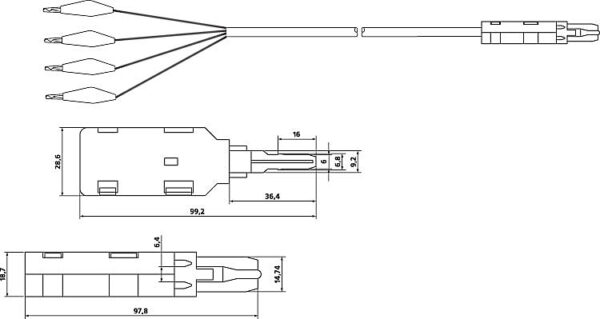 cabeus tc-4-pin-st шнур тестовый 4-х контактный, зажимные контакты