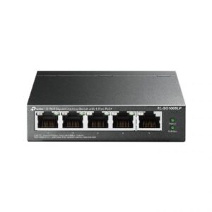 TP-Link TL-SG1005LP 5-портовый гигабитный неуправляемый коммутатор с 4 портами PoE+, металлический корпус, настольная установка, бюджет PoE — 40 Вт.