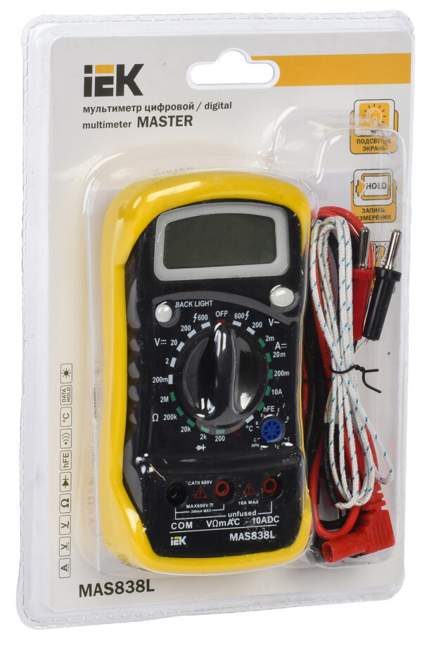 iek tmd-3l-838 мультиметр цифровой master mas838l