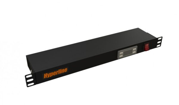 микропроцессорная панель 19" 1u hyperline tmpy2-230v-ral9004 черный