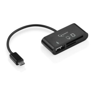 Кабель USB 2.0 OTG Gembird с картридером для тел/планшетов UHB-OTG-01 USBAF, MicroSD, SD/MicroBM, 0.12м, блистер